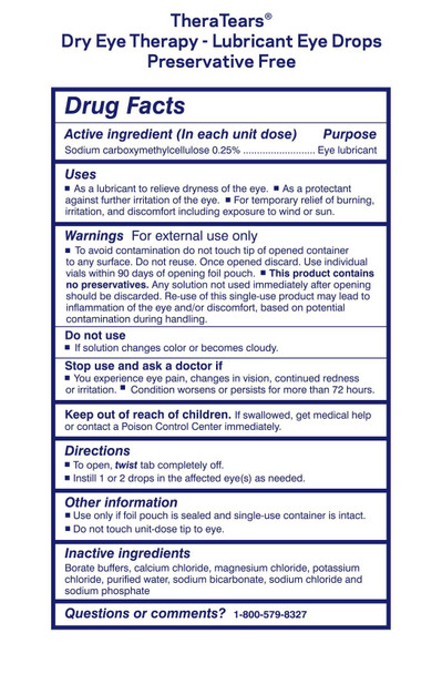 TheraTears Dry Eye Therapy Eye Drops for Dry Eyes, 1.0 Fl Oz