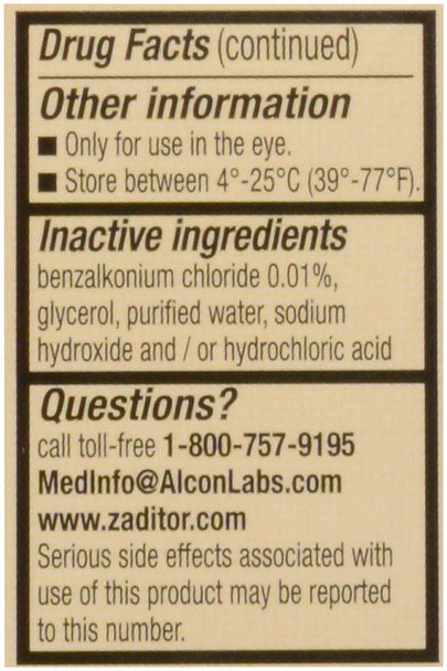 Zaditor Antihistamine Eye Drops, 5-mL