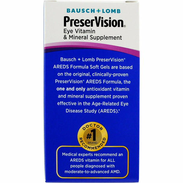 Bausch & Lomb AREDS Soft Gels Preservision Eye Vitamins and Minerals 120 Count