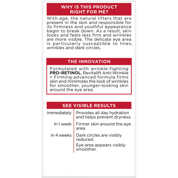 L'Oreal Paris RevitaLift Anti Wrinkle + Firming Eye Cream