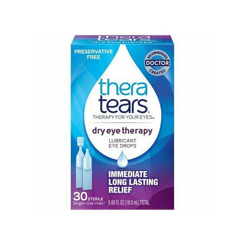 TheraTears Dry Eye Therapy Lubricant Eye Drops Single Use Vials Sterile 30 Count