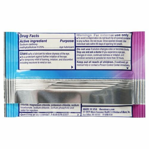 TheraTears Dry Eye Therapy Lubricant Eye Drops Single Use Vials Sterile 30 Count