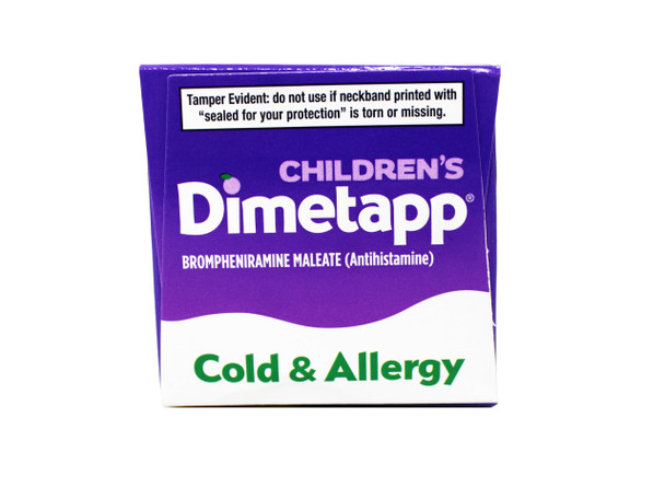 Children's Dimetapp Cold and Allergy - Stuffy Nose, Runny Nose, Sneezing, Itchy & Watery Eyes - Antihistamine - Alcohol-Free - Liquid Syrup - Grape Flavor