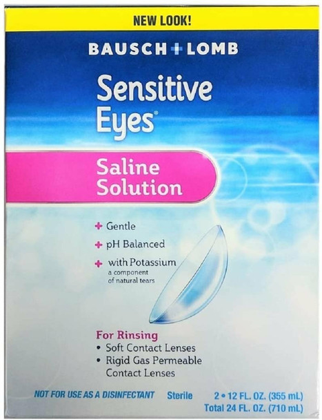 Bausch and Lomb Sensitive Eyes Saline Solution pH Balanced 24 Ounce Twin Pack