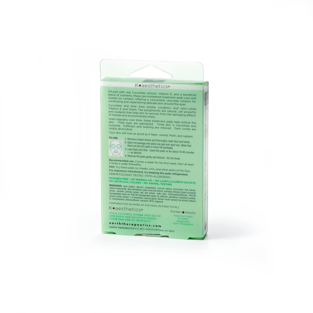 Earth Therapeutics Recover-E Cucumber Eye Pads - 5 Pairs (10 Pads)