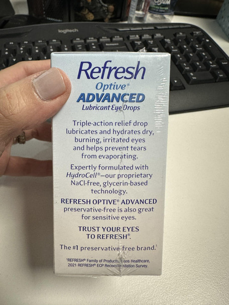 Refresh Optive Advanced Lubricant Eye Drops Single Use Containers 30 ea