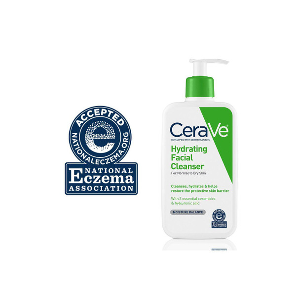 CeraVe Hydrating Facial Cleanser Moisturizer for Normal to Dry Skin 12 Oz 2 Pack