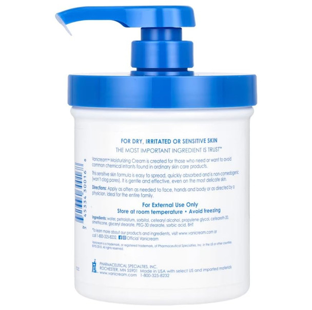 Vanicream Moisturizing Skin Cream, 16 Oz