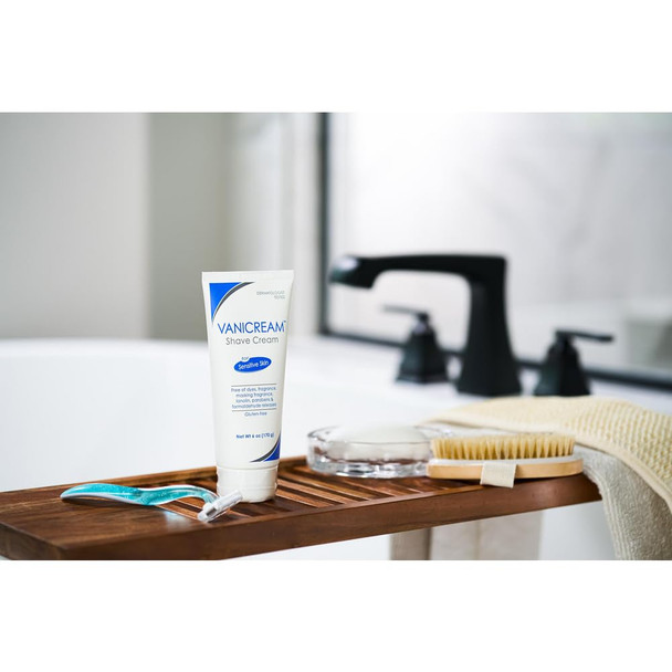Vanicream Shave Cream for Sensitive Skin, Free of Dyes, Fragrance, Parabens, and Gluten, 6 oz