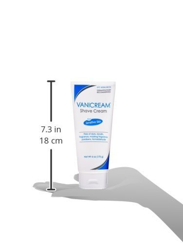 Vanicream Shave Cream For Sensitive Skin Non-Lathering Formula Dye Free 6 Ounce