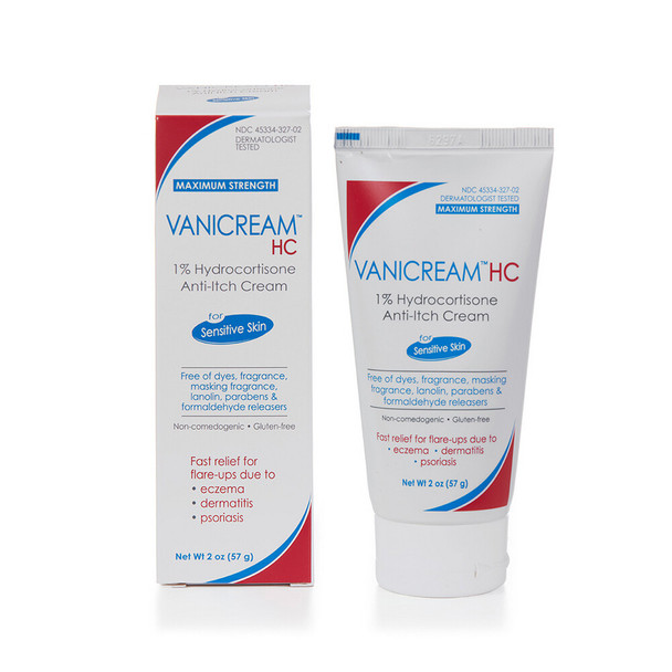 VANICREAM HC Anti-Itch Cream For Sensitive Skin Non-Comedogenic Formula 2 Ounce