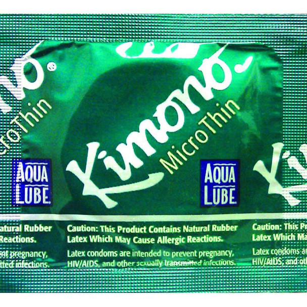 Kimono Micro Thin Aqua Lube Condom, 3 Pack