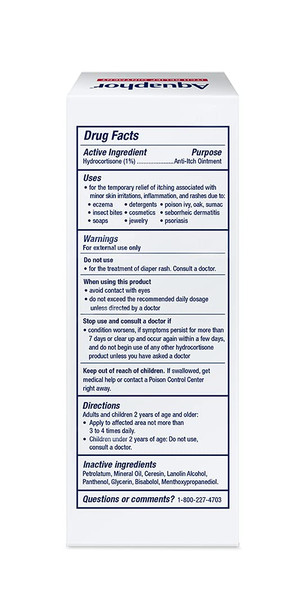 Aquaphor Itch Relief Ointment, Maximum Strength 1% Hydrocortisone, Relieves Itch from Skin Irritation, Insect Bites, Psoriasis, Skin Rashes, Eczema, & Poison Ivy, 2 oz