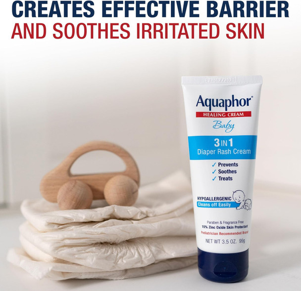 Aquaphor Baby Healing Cream 3 In 1 Diaper Rash 3.5 Ounce