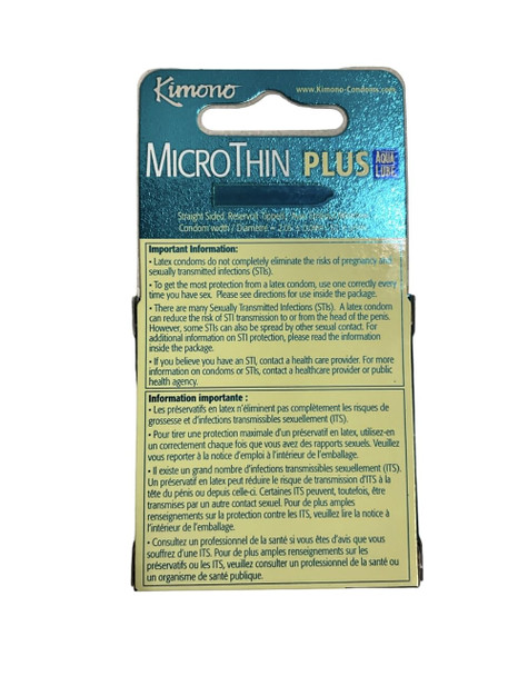Kimono Microthin W/ Aqua Lube 3Pk