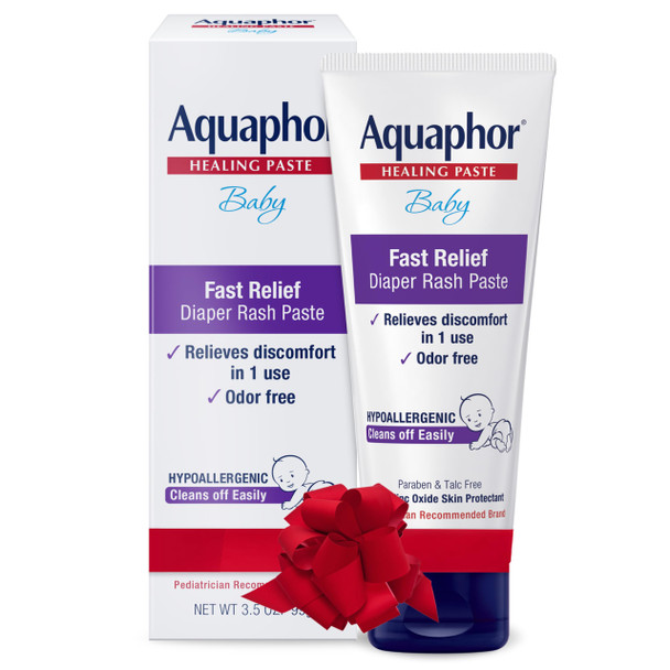 Aquaphor Baby Diaper Rash Paste - For Serious Diaper Rash and Flare-ups - 3.5 Oz. Tube