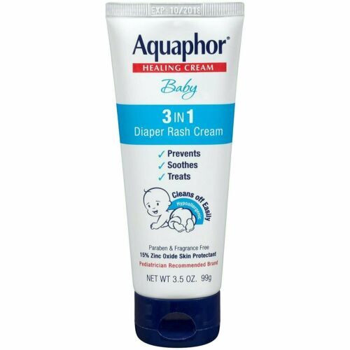 Aquaphor Baby 3-In-1 Diaper Rash Cream Skin Protectant Hypoallergenic 3.5 Ounce