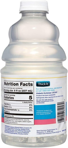 Thick-It AquaCareH2O Thickened Beverage 46 oz. Bottle Unflavored Ready to Use Nectar Consistency, B480-A7044 - Sold by: Pack of One