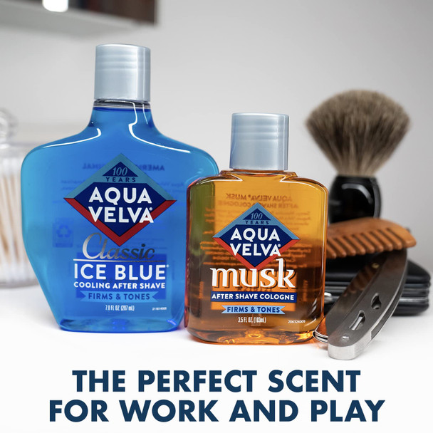 Aqua Velva After Shave, Classic Ice Blue, Soothes, Cools, and Refreshes Skin, 3.5 Ounce