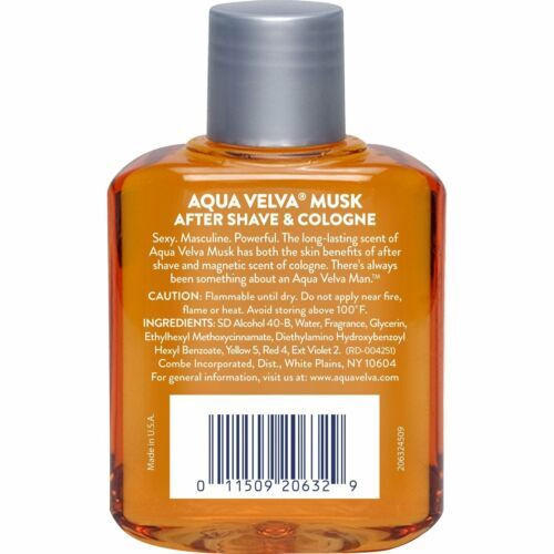Aqua Velva Musk After Shave Cologne Soothe Cool Refresh Nourishing Skin 3.5oz