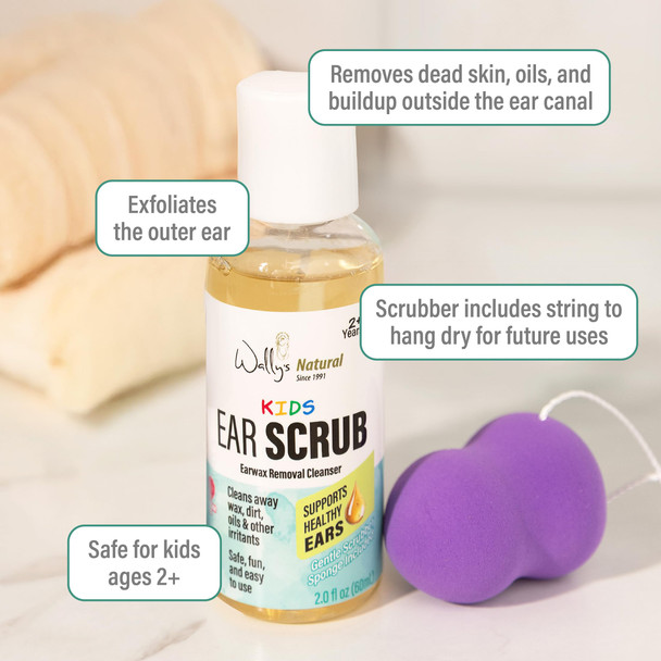 Wallys Natural Kids Ear Scrub, 2 fl oz