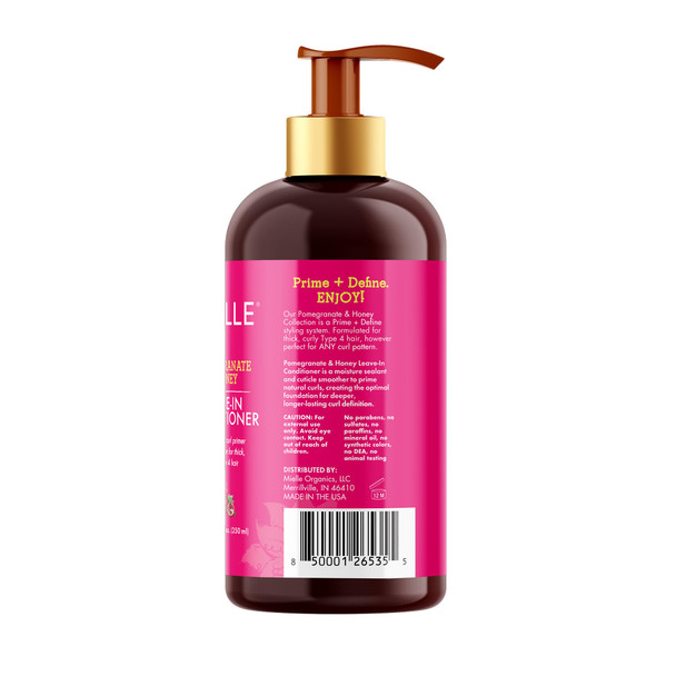 Mielle Organics Pomegranate & Honey Leave In Conditioner for Curly Hair - Moisturizing Detangler & Curly Hair Treatment to Help Repair Damage, Prevent Frizz & Improve Shine (12 Fl Oz)
