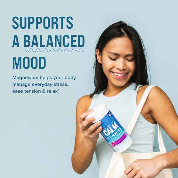 Natural Vitality CALM, Magnesium Citrate Supplement, Stress Relief Gummies, Supports a Healthy Response to Stress, Gluten Free, Vegan, Raspberry Lemon Flavored, 60 Gummies