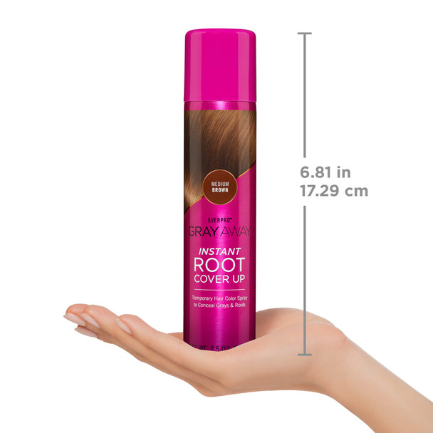 EVERPRO Gray Away Instant Root Cover Up Spray 2.5oz - Medium Brown