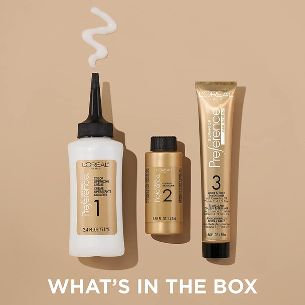 L'Oreal Paris Superior Preference Luminous Fade-Defying Permanent Hair Color, Hair Dye For Up to 9 Weeks of Radiance, Iced Golden Brown 5CG, 1 Hair Dye Kit
