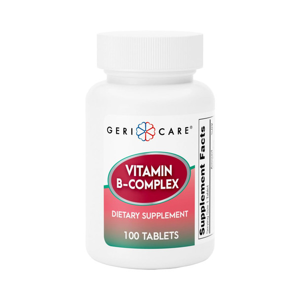 GeriCare Vitamin B-Complex Supplement with Calcium  Daily Supplement for Energy, Immune Support, Bone Health & Nervous System, 100 Count (Pack of 1)