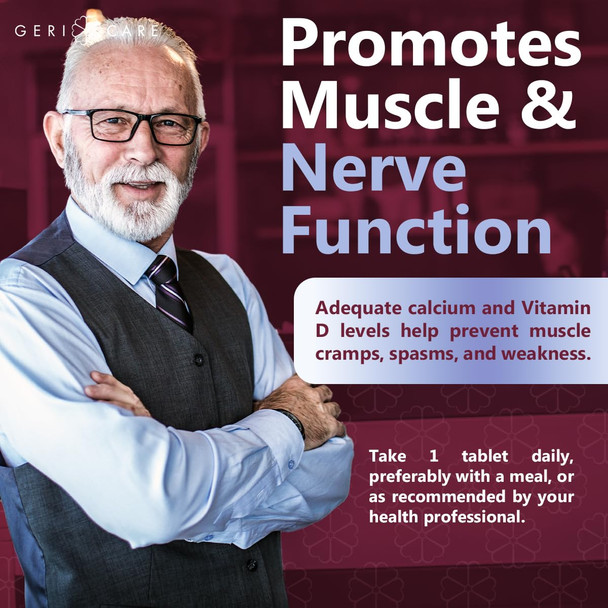 GeriCare Vitamin D 125 mcg (5,000 IU) High Potency  Supports Strong Bones, Healthy Mood & Immune Defense  Daily Support Supplement for Overall Well-Being  100 Tablets (Pack of 1)
