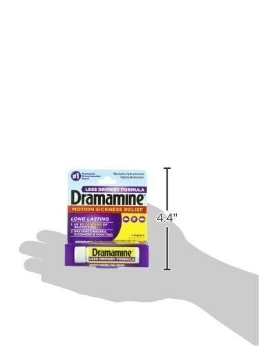 Dramamine Less Drowsy Formula Motion Sickness Relief Tablets Long Lasting 8 Each
