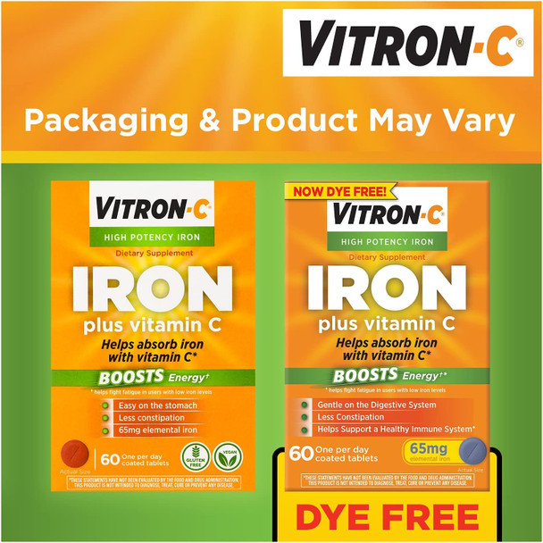 Vitron - C High Potency Iron Supplement Tablets - 60 Ta