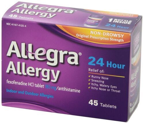 Allegra 24 Hour Indoor and Outdoor Allergy Relief Non-Drowsy Tablets 45 Count