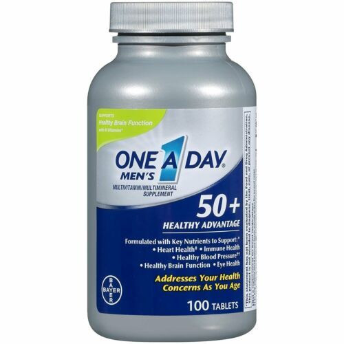 One-A-Day Men's 50+ Healthy Advantage Multivitamins Supplement Tablets 100 Count