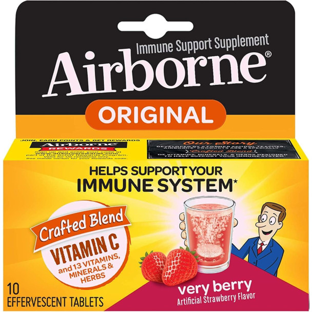 Airborne Effervescent Health Formula Very Berry -- 10 Tablets