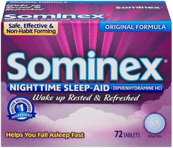 Sominex Night-Time Sleep Aid Tablets, Original Formula, 72-Count Boxes by Sominex