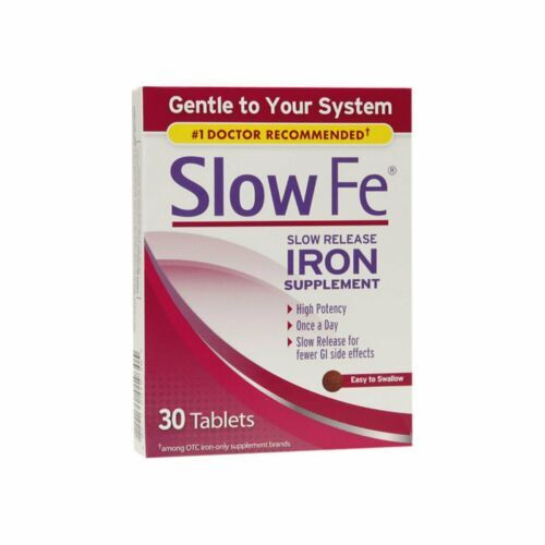 Slow Fe Iron Supplement Tablets Gentle Easy To Swallow High Potency 30ct 1 Pack