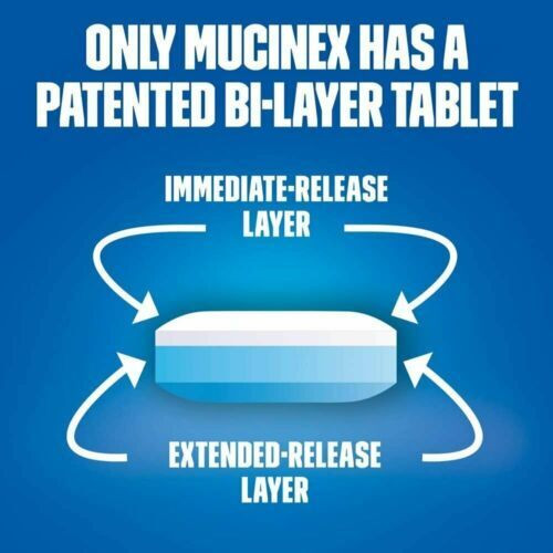 Mucinex Guiafenesin 600mg Expectorant Extended Release Bi-Layer Tablets 100 Each