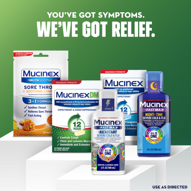 Mucinex DM 12Hr Chest Congestion & Cough Medicine for Adults, Cold and Cough Medicine for Excess Mucus Relief, 600 mg Guaifenesin & 30 mg Dextromethorphan HBr, 20 Bi-Layer Tablets