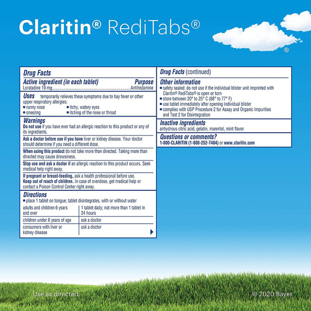 Claritin Non-Drowsy Reditabs, 10 tablets