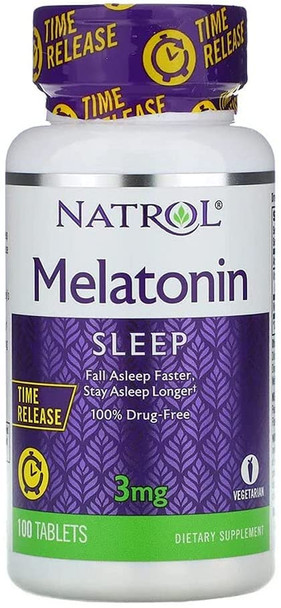 Natrol Melatonin 5 mg Time Release, Dietary Supplement to Minimize Wake Ups, Nighttime Sleep Aid, 100 Tablets, Up to a 100 Day Supply