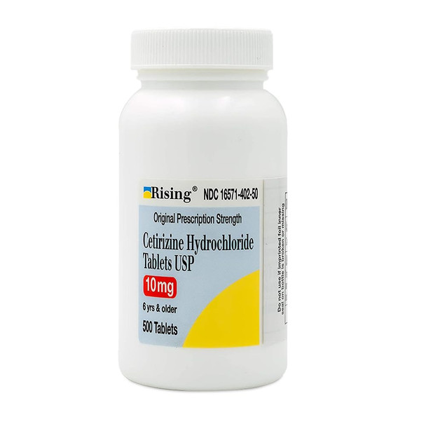 Rising Pharma - Cetirizine HCL 10 mg - Antihistamine Seasonal Allergy Tablets - 500 Tablets