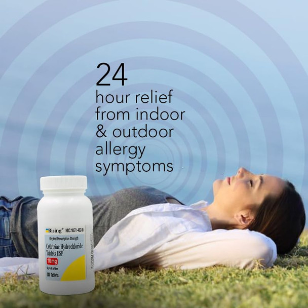 Rising Pharma - Cetirizine HCL 10 mg - Antihistamine Seasonal Allergy Tablets - 500 Tablets
