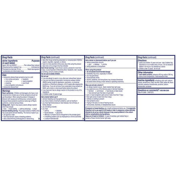 Alka-seltzer Plus Severe Cold PowerFast Fizz Orange Zest Effervescent Tablets, 24ct, Packaging May Vary
