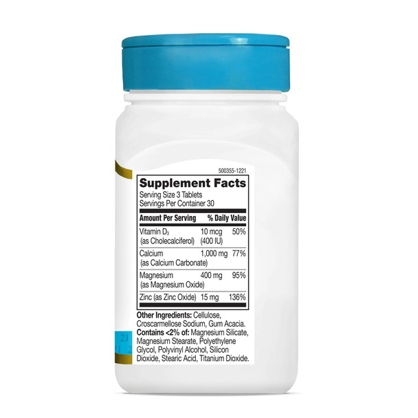 21st Century Cal Mag Zinc +D Vitamin - 90 Tablets