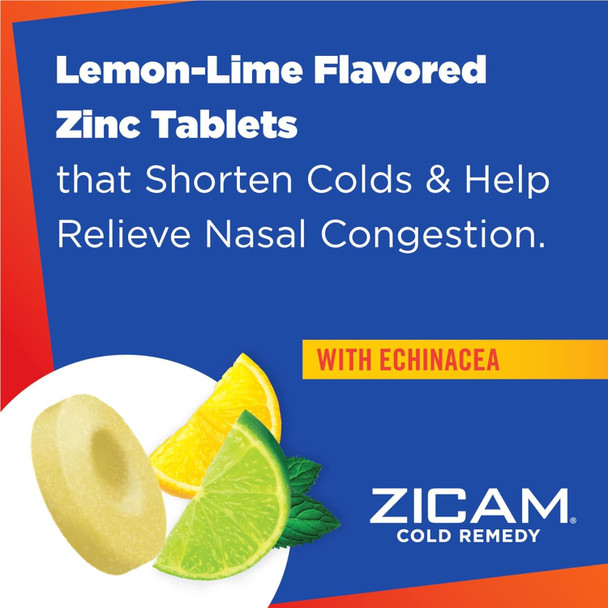 Zicam Cold Remedy RapidMelts with Echinacea, Lemon-Lime Flavor Quick-Dissolve Tablets, 25 Count Homeopathic Cold Remedy, Clinically Proven to Shorten Colds When Taken at The First Sign of Symptoms