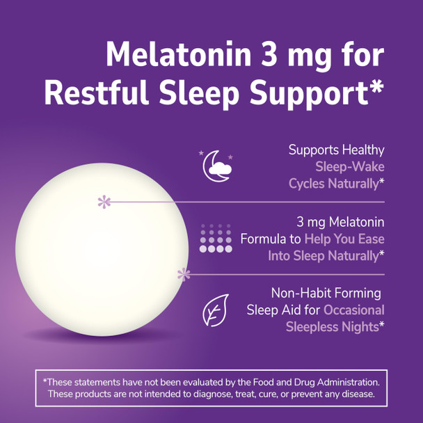 21st Century Melatonin 3 mg Tablets, 90 Count
