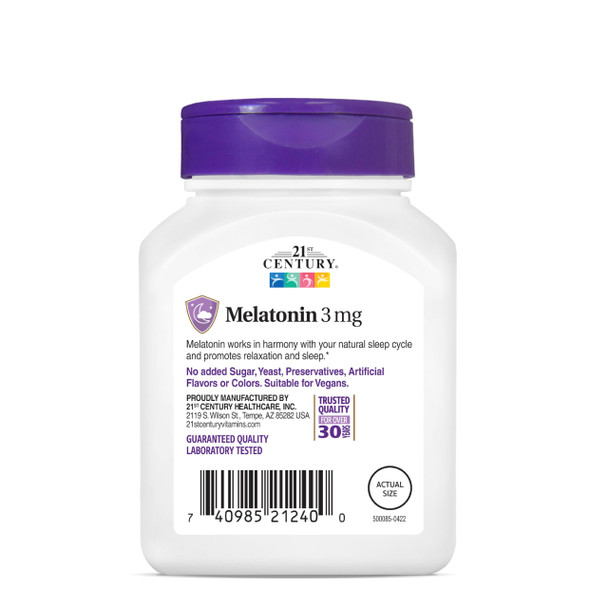 21st Century Melatonin 3 mg Tablets, 90 Count