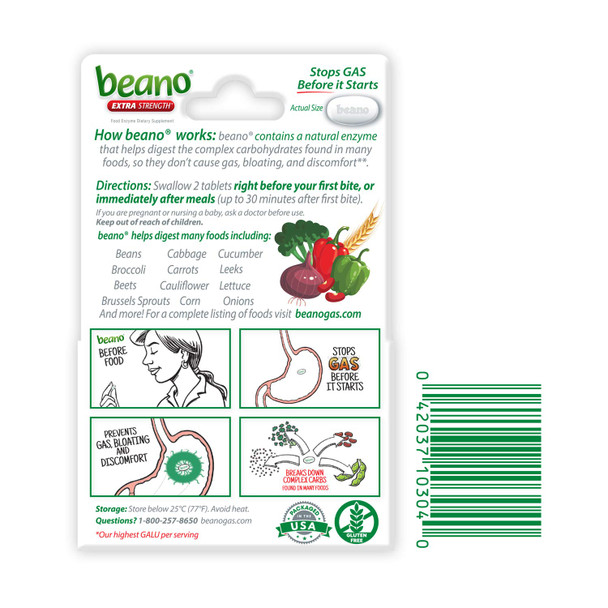 Beano Food Enzyme Dietary Supplement, 30 Tablets (Pack of 1)
